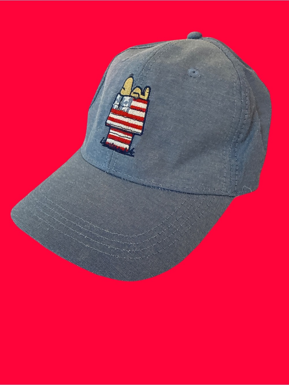 Peanuts Blue Baseball Cap with Snoopy Americana Patch